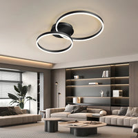 Household Gold Led Chandeliers 3 Circle Bedroom Metal Living Dining Room Lighting Chandelier Brown Glossy Lamp Home Indoor Lamps