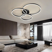 Household Gold Led Chandeliers 3 Circle Bedroom Metal Living Dining Room Lighting Chandelier Brown Glossy Lamp Home Indoor Lamps