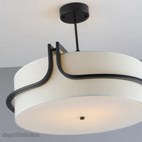 Modern Fabric Art Ceiling Chandelier Black Dining Room Bedroom Hallway Pendant Lights Minimalist Decor Indoor Lighting Fixture
