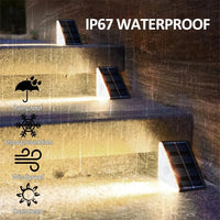 Outdoor Solar Step Lights Warm White RGB Triangle IP67 Waterproof Auto on Decoration Deck Lights for Patio Yard Driveway Porch