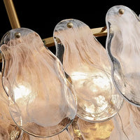 Nordic Luxury Pendant Lamp Glass Metal Crystals LED Chandeliers Living Room Dining Room Decoration Hanging Ceiling Light Fixture